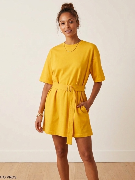 COS Dresses & Skirts - COS Bright Yellow Crewneck Tshirt Dress